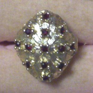 Vintage Art Deco Ruby Garnet Cluster Ring